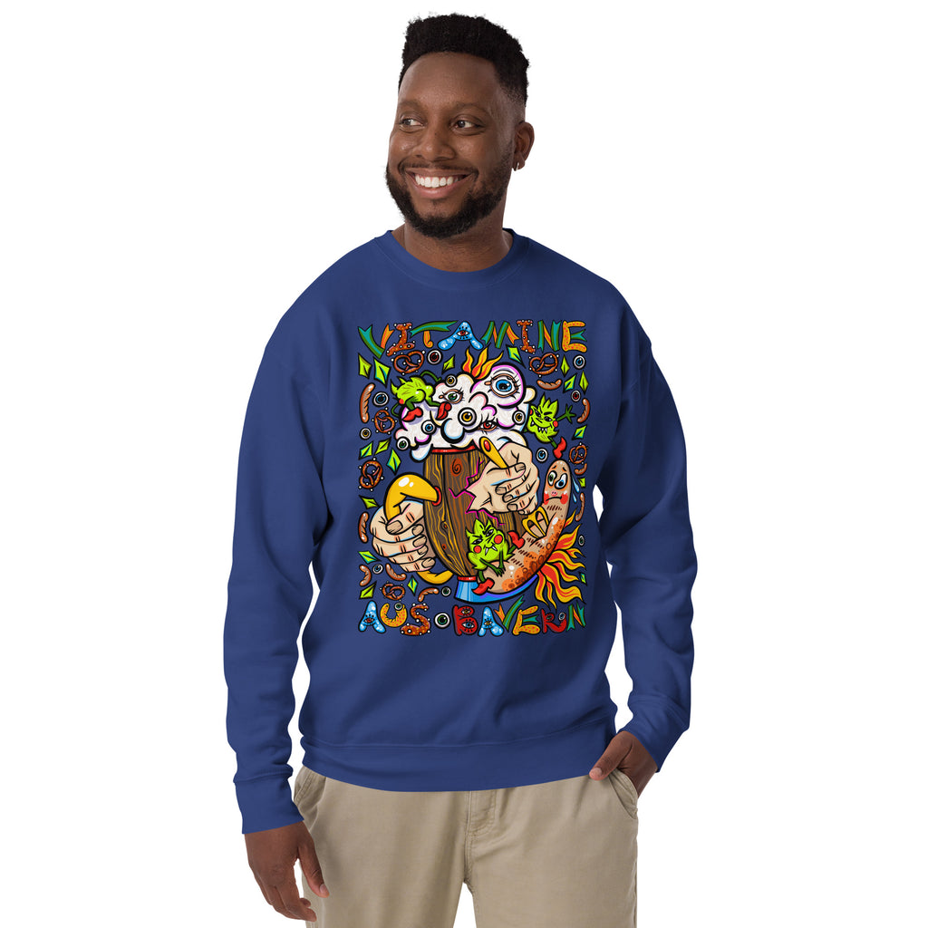 Bayerisches Bier Psychedelic Sweatshirt, Herrenmodell, Königsblau, front