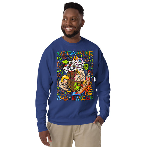 Bayerisches Bier Psychedelic Sweatshirt, Herrenmodell, Königsblau, front