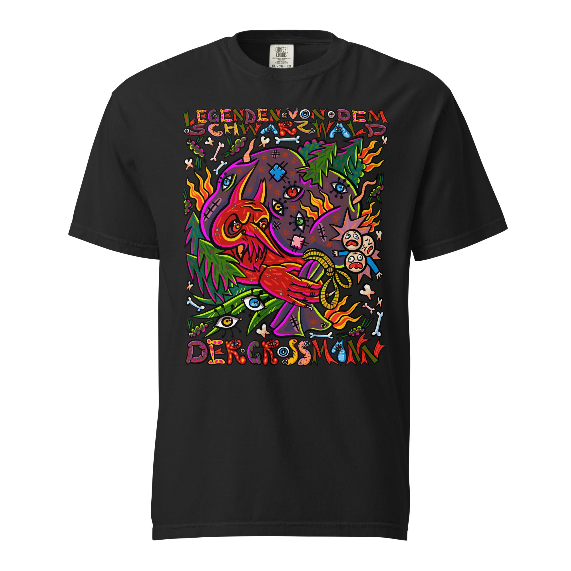 T-Shirt mit Print „Der Grossmann“ – Black Forest Serie, Farbe Black