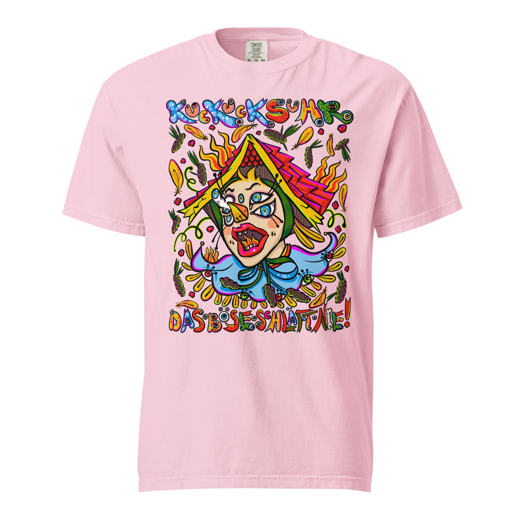 T-Shirt mit Print „Kuckucksuhr“ – Black Forest Serie, Farbe Blossom