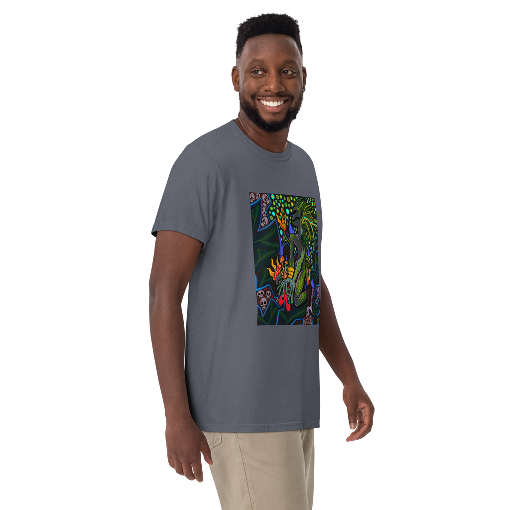 Leshy Psychedelic T-Shirt, Herrenmodell, Denim, nach rechts gedreht