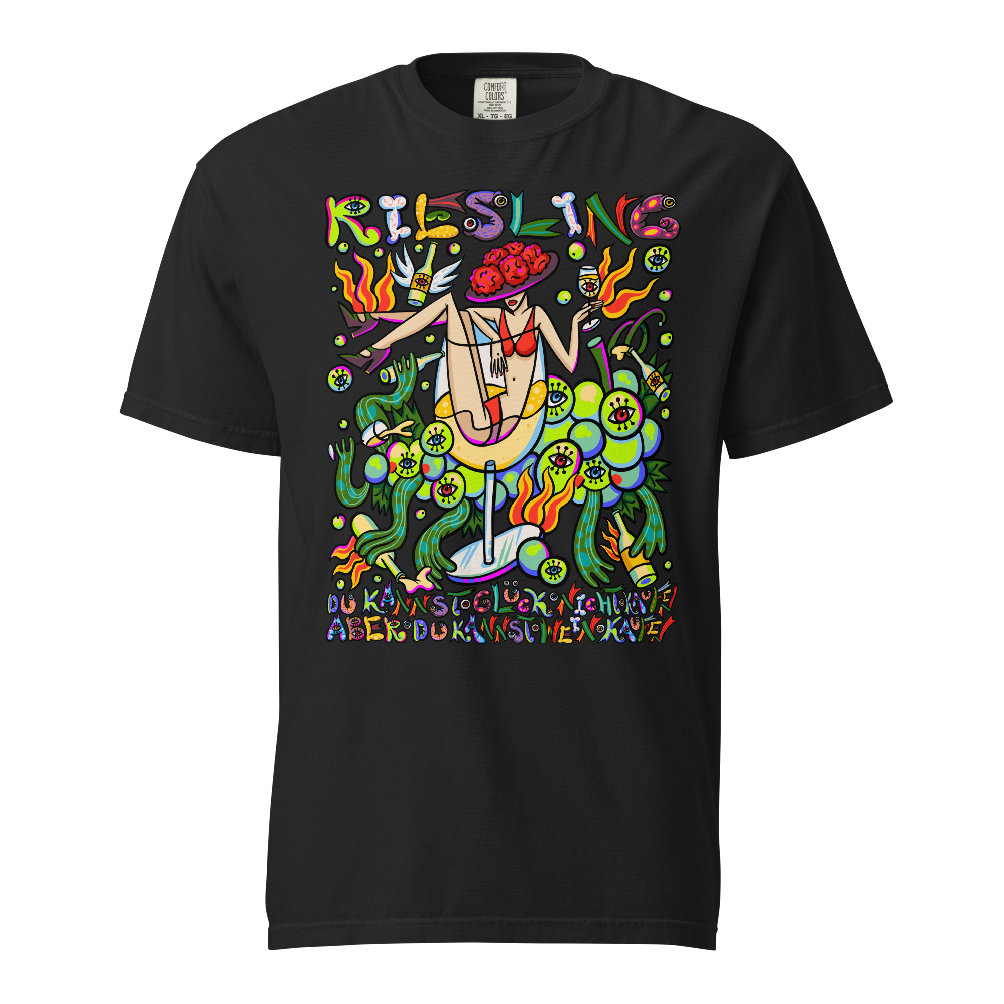 T-Shirt mit Print „Riesling“ – Black Forest Serie, Farbe Black