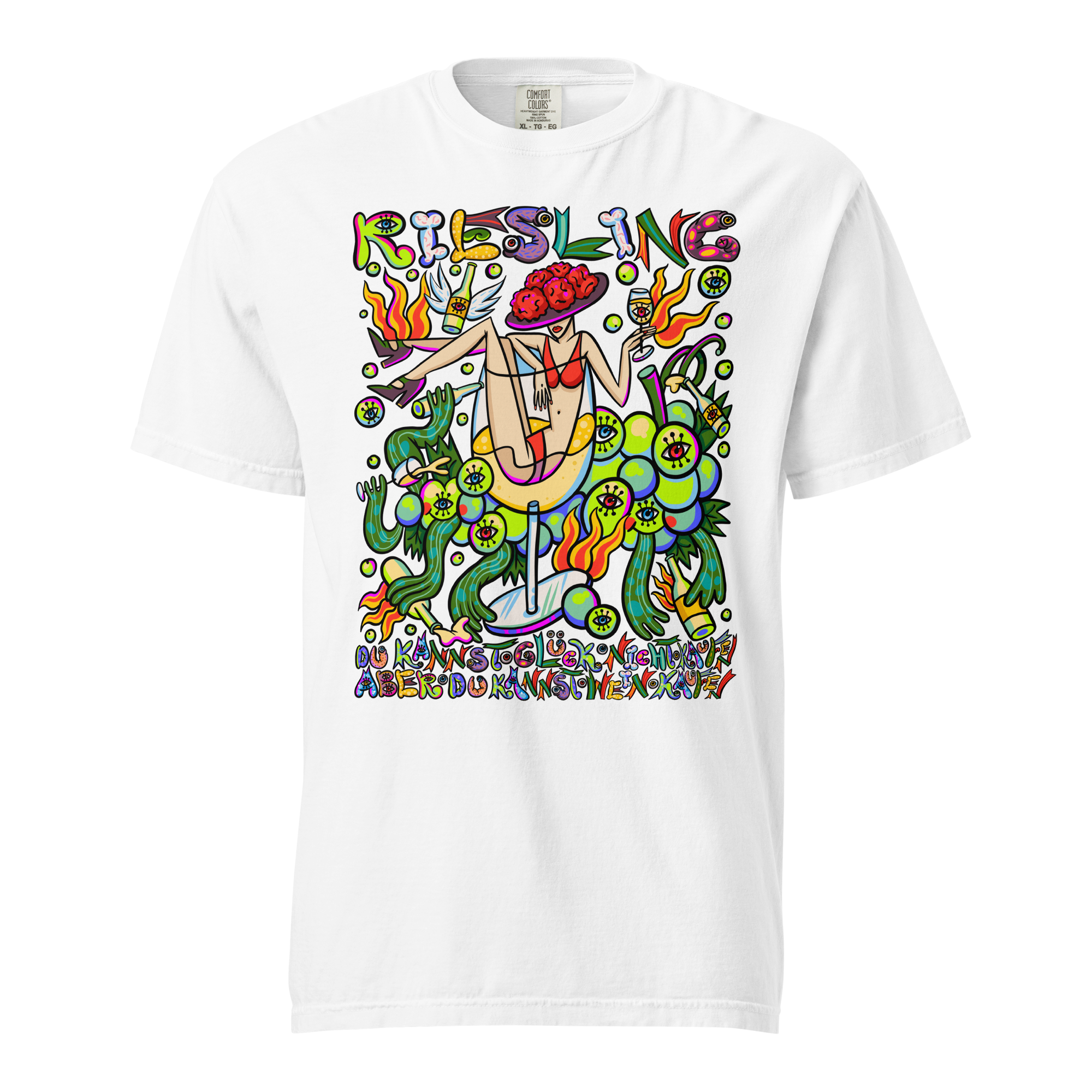 T-Shirt mit Print „Riesling“ – Black Forest Serie, Farbe White