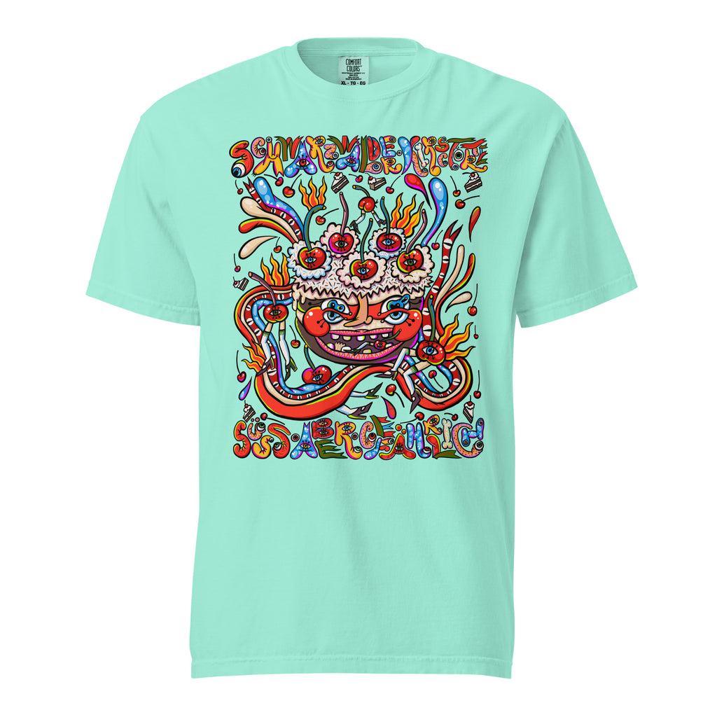 T-Shirt mit Print „Schwarzwälder Kirschtorte“ – Black Forest Serie, Farbe Chalky Mint