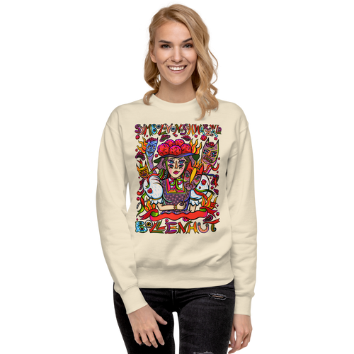 Schwarzwald Bollenhut Psychedelic Sweatshirt, Damenmodell, Elfenbein, front