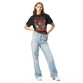 Schwarzwald Bollenhut Psychedelic T-Shirt, Damenmodell, Schwarz, Frontansicht