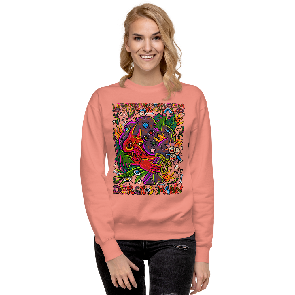 Schwarzwald Der Grossmann Psychedelic Sweatshirt, Damenmodell, Altrosa, front