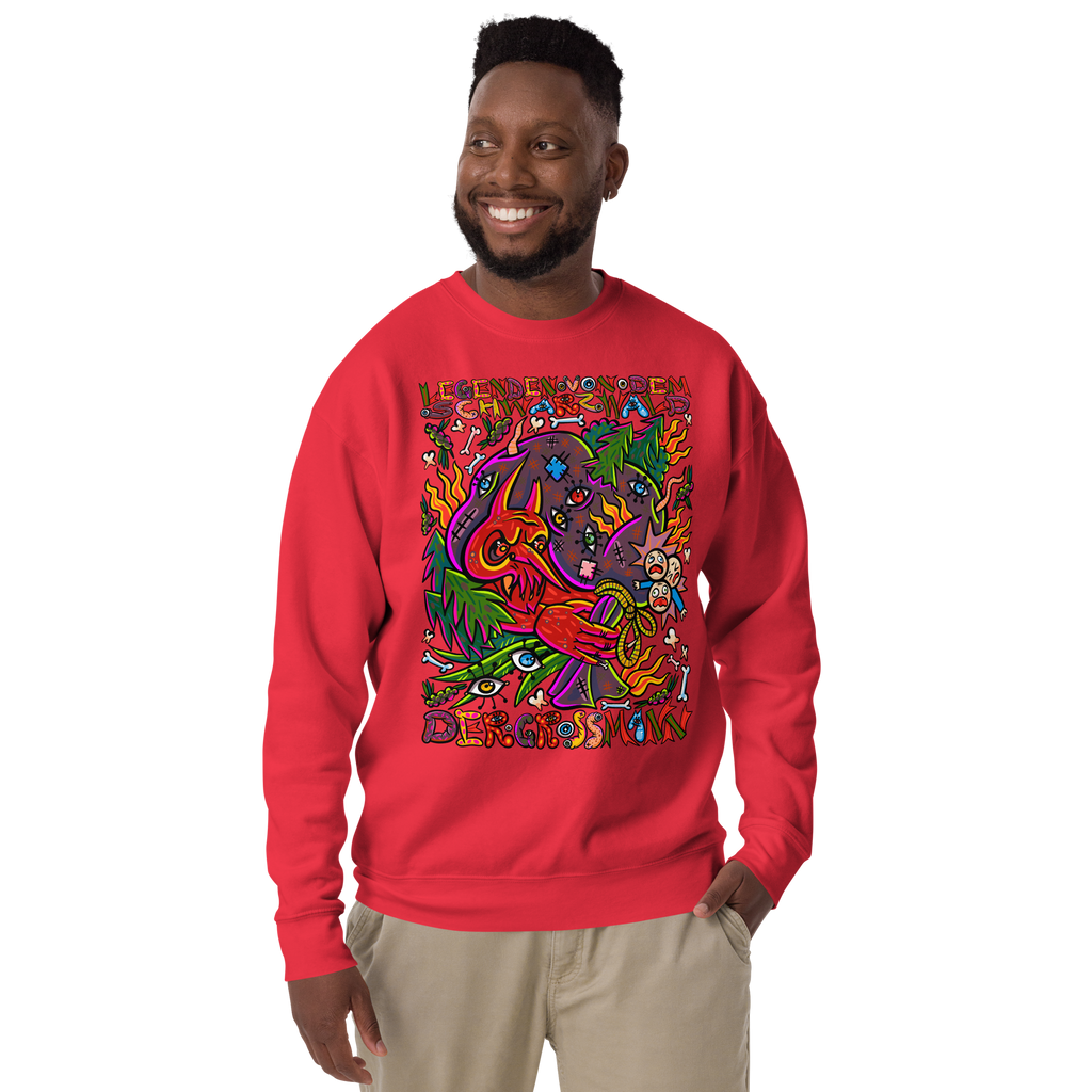 Schwarzwald Der Grossmann Psychedelic Sweatshirt, Herrenmodell, Rot, front